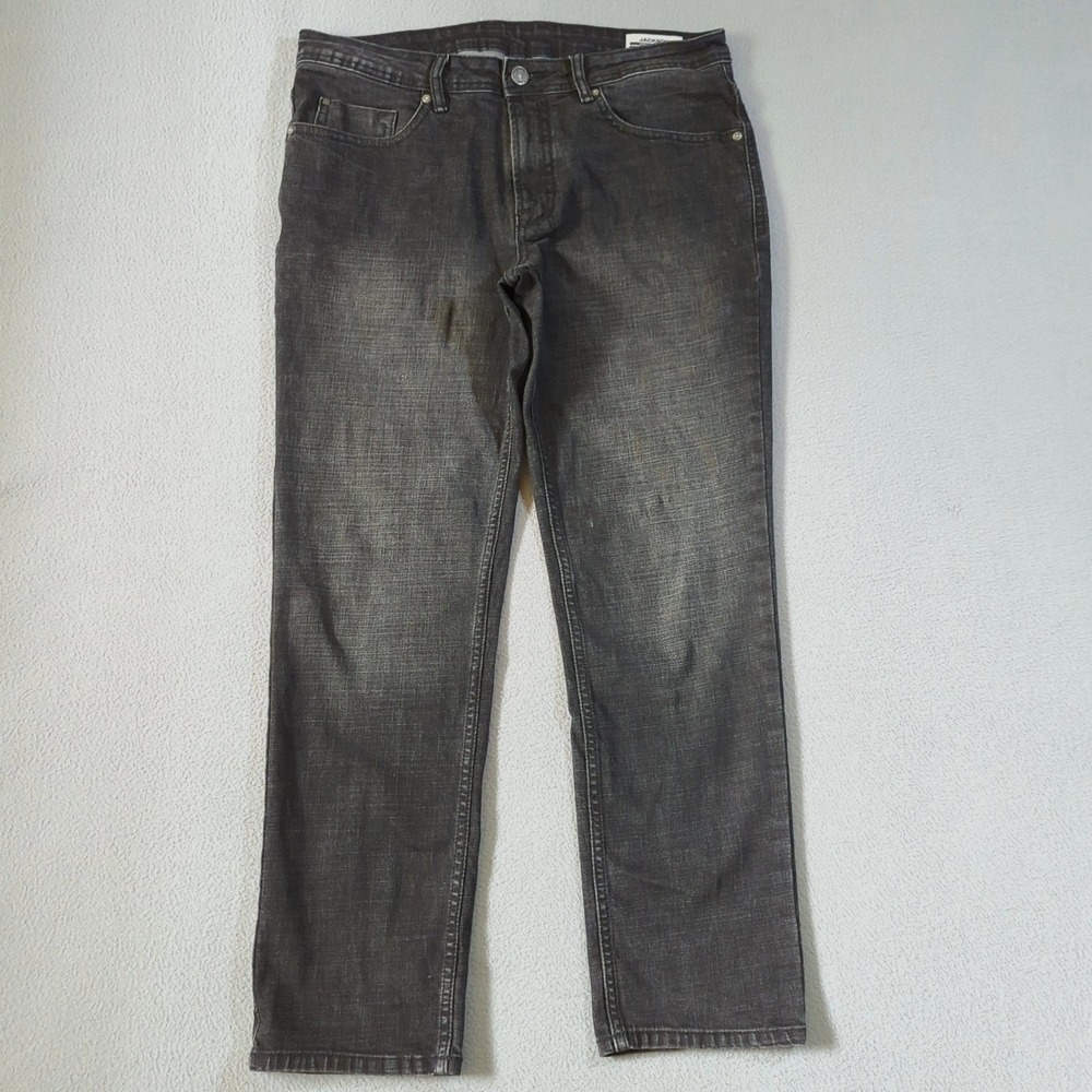 Buffalo David Bitton Jackson Straight Stretch Jeans Mens 34x30 Faded Black Denim - Picture 2 of 9